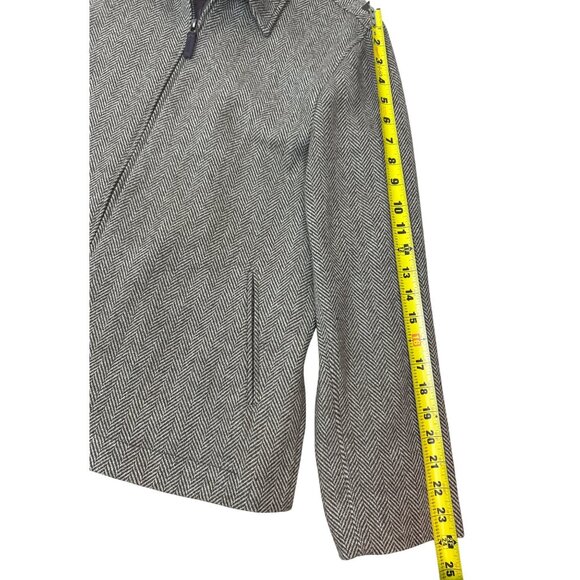 Lauren Ralph Lauren Wool Tweed Jacket 16 Brown Herringbone Full Zip Old Money - Picture 11 of 12